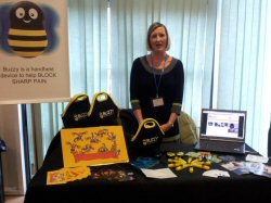 Rebecca Woodland and Buzzy at the Diabetes Power Seminar in Wolverhampton
